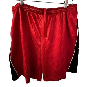 Starter red basketball shorts men's size L small snags see pic, fair condition